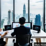 Home 18 B2B 가치 제안 개발 전략 - A modern Thai B2B business meeting scene in a sleek office with diverse professionals analyzing deta...