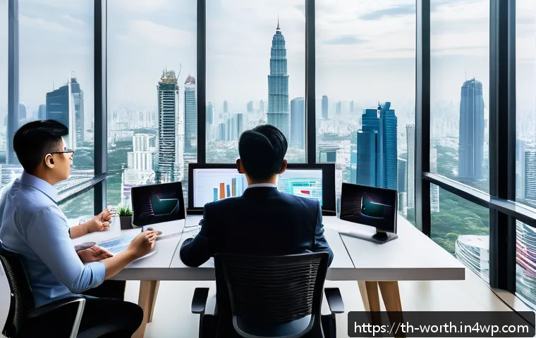 B2B 가치 제안 개발 전략 - A modern Thai B2B business meeting scene in a sleek office with diverse professionals analyzing deta...